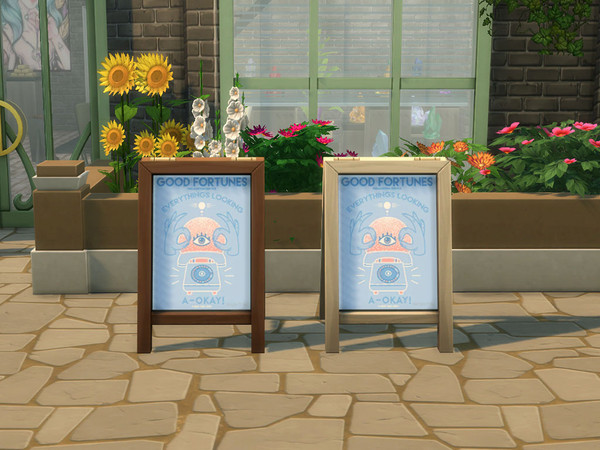 Sims 4 — Fortune Teller Folding Retail Sign 2-REQUIRES GET TO WORK by Simder_Talia — A mystical sign to advertise your