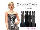 Sims 4 — Diamond Dresses  by MarahTheSims — * Four beautiful dresses with diamond stones *Quatro lindos vestidos com