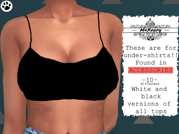 Sims 4 — Bra Accessory Bundle by MsBeary — There are 10 different bra's in total (20 including the white versions) These
