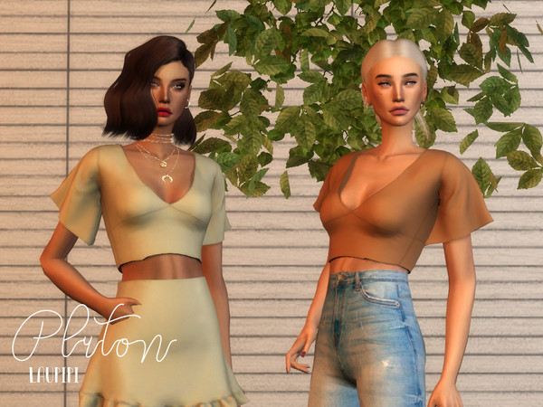 Sims 4 — Pluton by laupipi2 — New cropped top! 14 Swatches New mesh, all LODs All maps Thumbnail Enjoyyyy