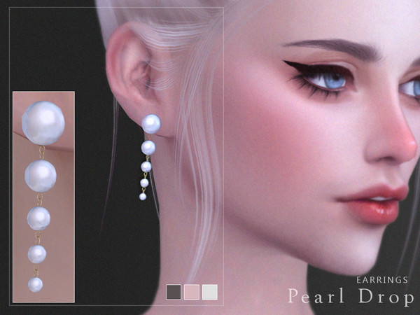 Sims 4 — [ Pearl Drop ] - Earrings by Screaming_Mustard — *POLYCOUNT AMENDED* A set of pearl drop earrings. For females,