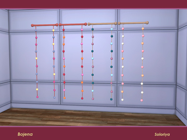 Sims 4 — Bojena. Curtains by soloriya — Curtains with many balls. Part of Bojena set. 2 color variations. Category: