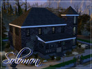Sims 4 — Solomon - No CC by Illysian — A more modern take on the dark vampire mansion; 1 bedroom, 1.5 bathrooms; Rather