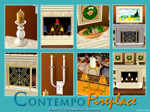 Sims 3 — Contempo Fireplace Part II by Cashcraft — Contempo Fireplace Part II includes 8 new decorative accent pieces for