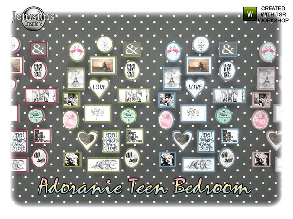 Sims 4 — Adoranie teen bedroom wall paintings by jomsims — Adoranie teen bedroom wall paintings