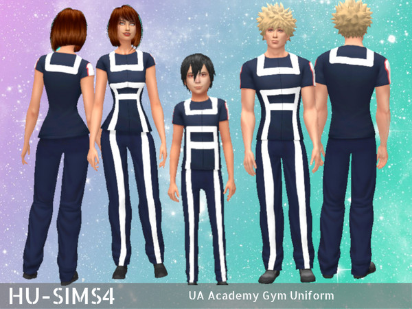Sims 4 — My Hero Academia Gym Uniform by hu-sims4 — The official My Hero Academia gym uniform for your sims!
