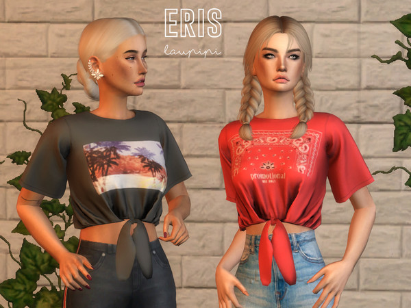Sims 4 — Eris by laupipi2 — New T-shirt with! New mesh 6 Swtches All Maps Custom thumbnail