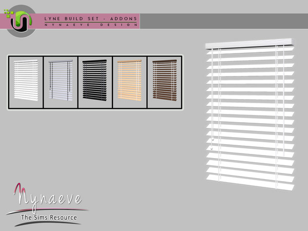 Sims 4 — Lyne Build Addons - Half Blinds V1 by NynaeveDesign — Lyne Build Addons - Half Blinds V1 Located in Decor -