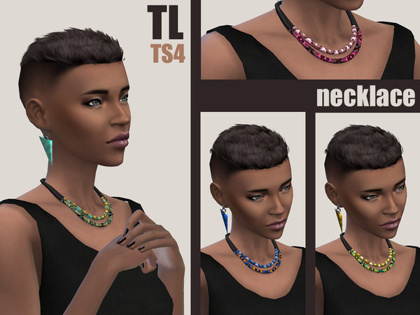 Sims 4 — Ethno Necklace (Get to Work needed) by TitusLinde — A colorful piece for your neck. Handmade out of natural