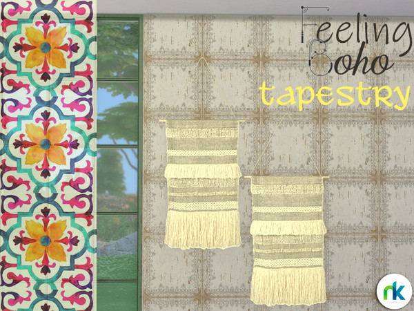 Sims 4 — Nikadema Feeling Boho Tapestry by nikadema — A wall tapestry made specially for this boho set. You can find it