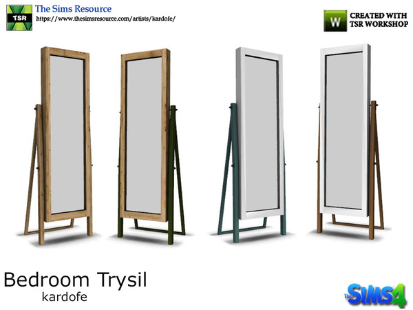Sims 4 — kardofe_Bedroom Trysil_Mirror by kardofe — Wooden floor mirror in four different options 