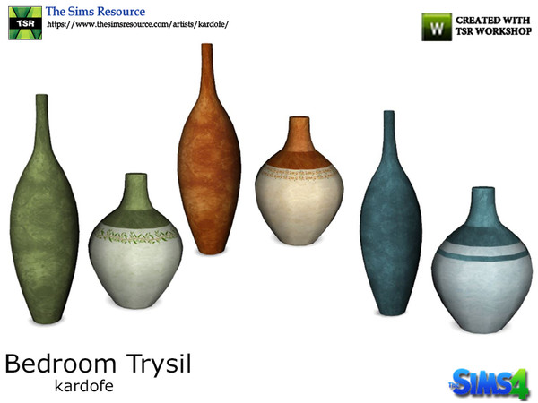 Sims 4 — kardofe_Bedroom Trysil_Vases by kardofe — Group of two vases in three different options 