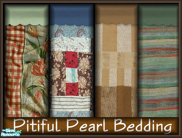Sims 2 — Pitiful Pearl Bedding by galilea — You might have a need for these old, wrinkled and worn bedspreads if any of