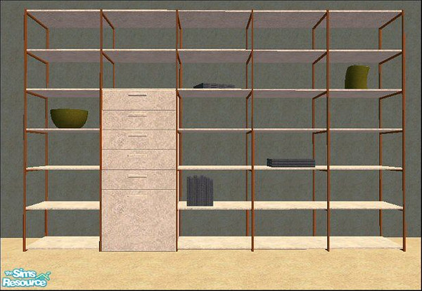 Sims 2 — CSBL Living [Book Shelf] by Lola — Cool, Contemparay Living Room In Sage, Teal, Cream With Leaf Patterned