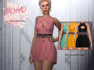 Sims 4 — Short Boho Dress - L0unacutex by L0UNA — - 20 Swatches - different colors - teen to elder - for female - custom