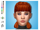Sims 4 — Katie w/ Bangs (All Ages) by TekriSims — Short, thick double dutch braids with a straight fringe. The braids end