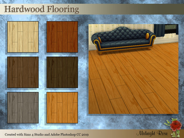 Sims 4 — Hardwood Flooring by MidnightRose — Hardwood flooring in 6 different colors