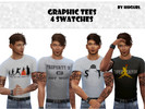 Sims 4 — Graphic Tees #1 by Hhgurl2 — Graphic T-shirts for Males Standalone Item 4 Swatches BG mesh