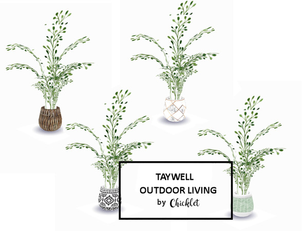 Sims 4 — Taywell Outdoor Living Floor Plant 2 by Chicklet — Part of the Taywell Outdoor Living Set. Just in time for