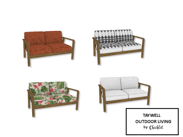 Sims 4 — Taywell Outdoor Living Loveseat... by Chicklet — Part of the Taywell Outdoor Living Set. Just in time for summer