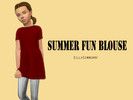 Sims 4 — Summer Fun Blouse by SillySimmerAf — Summer Fun Blouse All LOD's Custom CAS Thumbnail Kinda Maxis Match Base
