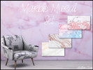 Sims 4 — Marble Mural Set by xEmiloexsims — This is a set of 5 different Marble murals (5 Tiles) - Pink Marble - Pink and