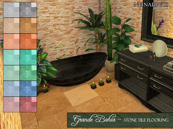 Sims 4 — Grande Bahia Stone Tile Flooring by neinahpets — Stone tile flooring in several shades that are perfect for a