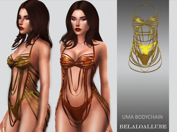 Sims 4 — Belaloallure_Uma bodychain  by belal19972 — Chain dress for your sims , enjoy :) 