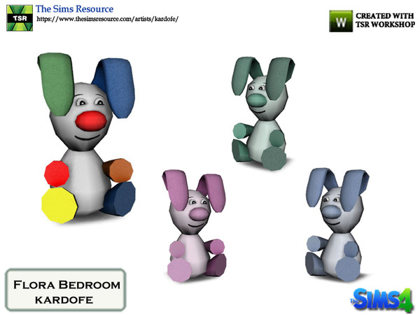Sims 4 — kardofe_Flora Bedroom_Bunny by kardofe — Funny stuffed bunny, decorative in four different color options 