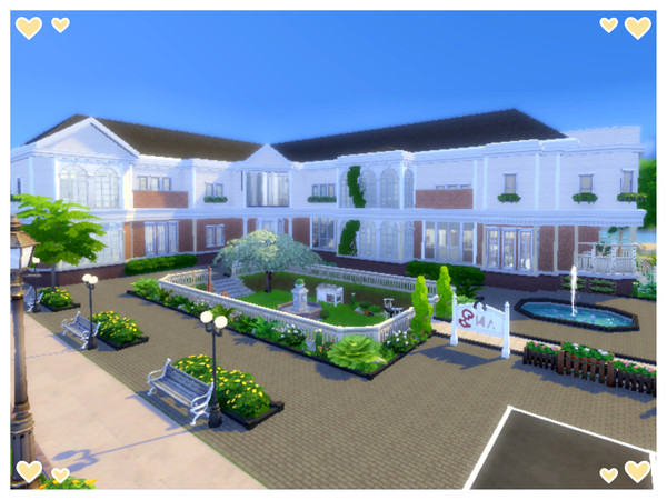 Sims 4 — Dormitory by Mini_Simmer — This is a dormitory for your sims with 14 bedrooms. There are plenty of places for