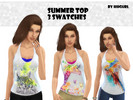 Sims 4 — Summer Top  by Hhgurl2 — BG Summer Top Recolor 3 swatches with some colorful animals Standalone Item Teen-Elder