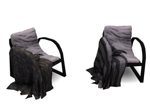 Sims 4 — Deja Grey Chair Blanket by sim_man123 — A pair of black/grey recolors of my Deja Chair Blanket.