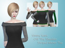 Sims 4 — Button Embellished Striped Top by SayaSilverwind — Are you looking for a top to wear during the winter months