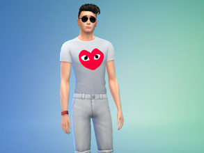 Sims 4 — Comme des Garcon - Play Male Shirt by ZeroDawn_Fear — Hello. This is my first Clothing Creation. Enjoy the CDG