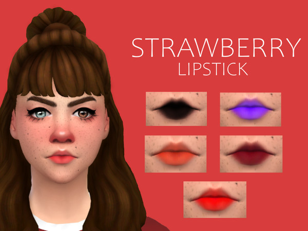 Sims 4 — STRAWBERRY Lipstick by taffeite — Here's a somewhat subtle lipstick in a whole bunch of colours!