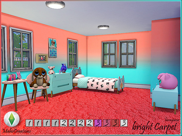 Sims 4 — Carpet Bright 3 by MahoCreations — 4 colors brighter colors basegame See in the recommend tab for other colors.
