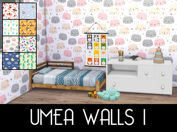 Sims 4 — UMEA Walls 1 by modelsims4 — UMEA Walls 1 - 8 swatches - Made with Sims4Studio and Adobe Photoshop - All wall
