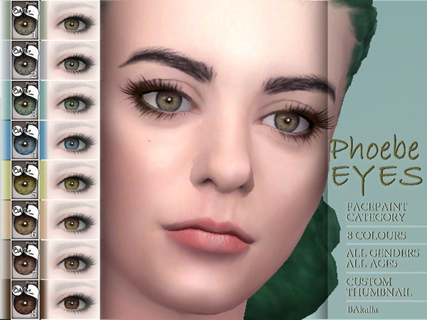Sims 4 — Phoebe eyes by BAkalia — Hello Realistic eye colors in 8 swatches for all genders and ages in the Facepaint