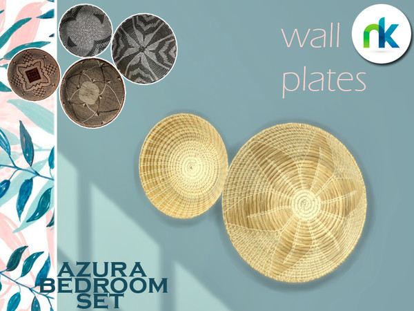 Sims 4 — Nikadema Azura Wall Plates by nikadema — These deco plates were made in three different colors and styles