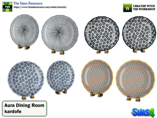 Sims 4 — kardofe_Aura Dining Room_Plates by kardofe — Decorative plates to put in the showcase, in four different options