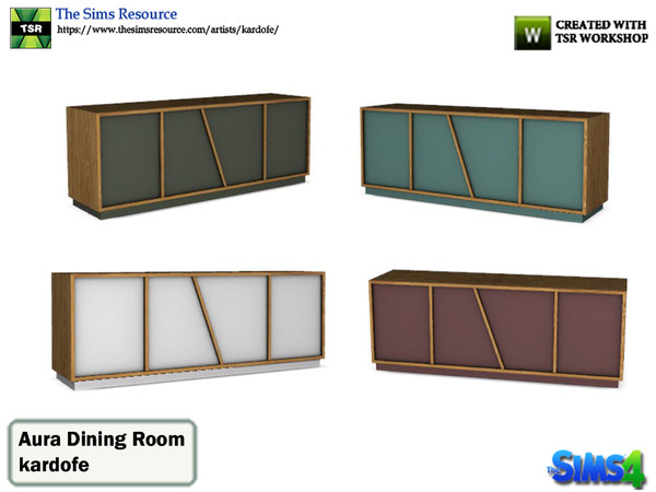Sims 4 — kardofe_Aura Dining Room_Sideboard by kardofe — Sideboard with designer doors, in four colour options 