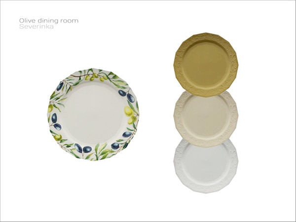 Sims 4 — [Olive dining decor] - plate by Severinka_ — Plate From the set 'Olive dining decor' Build / Buy category: Decor