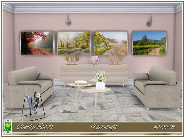 Sims 4 — Country Roads_marcorse by marcorse — 4 very different country roads. Found in Paintings. Cost : 17. Created in
