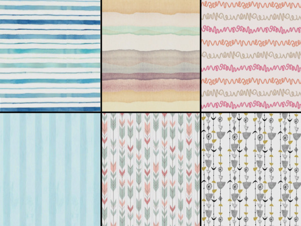 Sims 4 — Stripes Wallpaper by LLS by lavilikesims — All things stripey, 3 horizontal and 3 vertical. Do not claim as