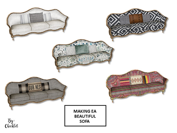 Sims 4 — Making EA Beautiful - Comfultimate Sofa Recolor by Chicklet — Everything old is NEW again! The next time you're