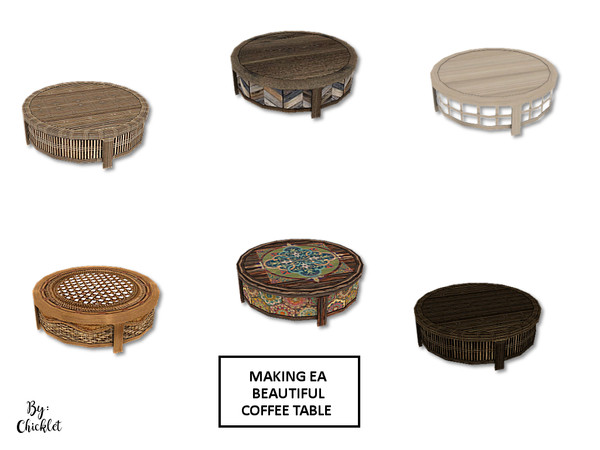 Sims 4 — Making EA Beautiful - Tap Tap Coffee Table Recolor by Chicklet — Everything old is NEW again! The next time