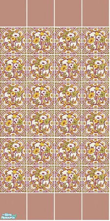 Sims 2 — Posey Tile Set - Red Wall by s00z — 