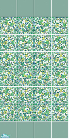 Sims 2 — Posey Tile Set - Blue Wall by s00z — 