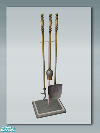 Sims 2 — Rustic Living: Fire Tools Recol 01 by Shakeshaft — Part of a recolour of my Rustic Living room set, in a worn