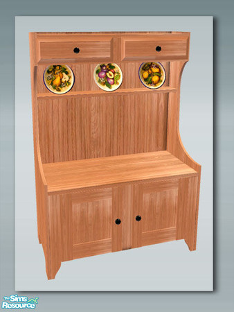 Sims 2 — Rustic Living: Pine - Dresser by Shakeshaft — Part of a recolour of my Rustic Living room set, in a worn pine